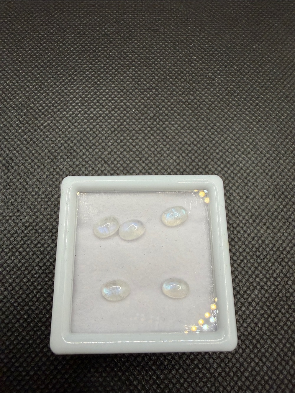 Loose Oval Rainbow Moonstone Cabochons -Set of 5 7x5mm
